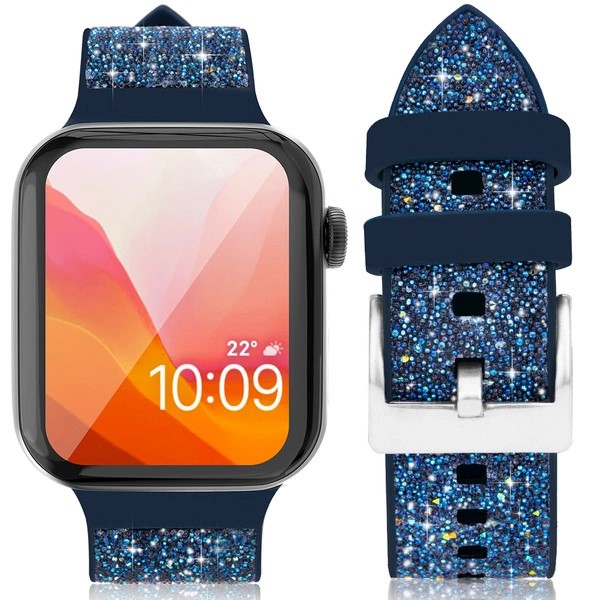 Curea din Silicon Ceas Apple Banda de Cristal Albastra Kingxbar 6 / SE / 5/4/3/2 (40mm / 38mm) - 2 | YEO